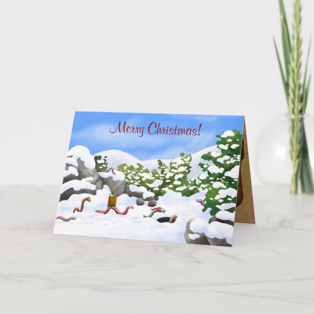 Wormy Christmas card (Front)