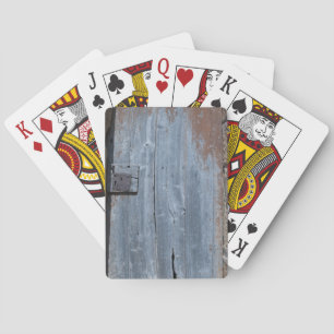 Worn and Rusty Wooden Door Playing Cards