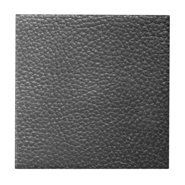 Worn Black Faux Leather Tile (Front)