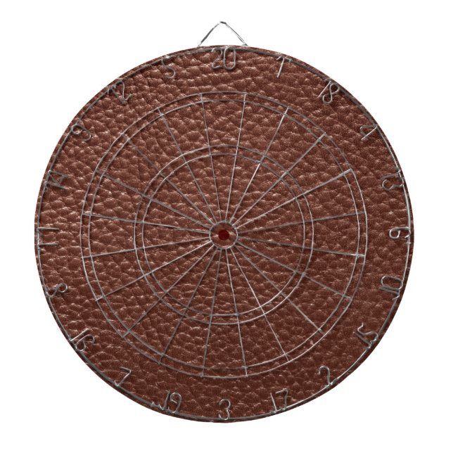 Worn Brown Faux Leather Dartboard (Front)