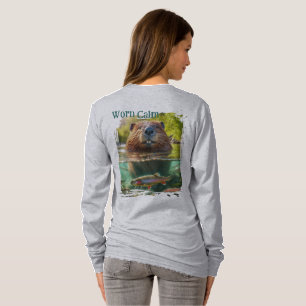 Worn Calm Deer & Beaver at Trout Creek Scene T-Shirt
