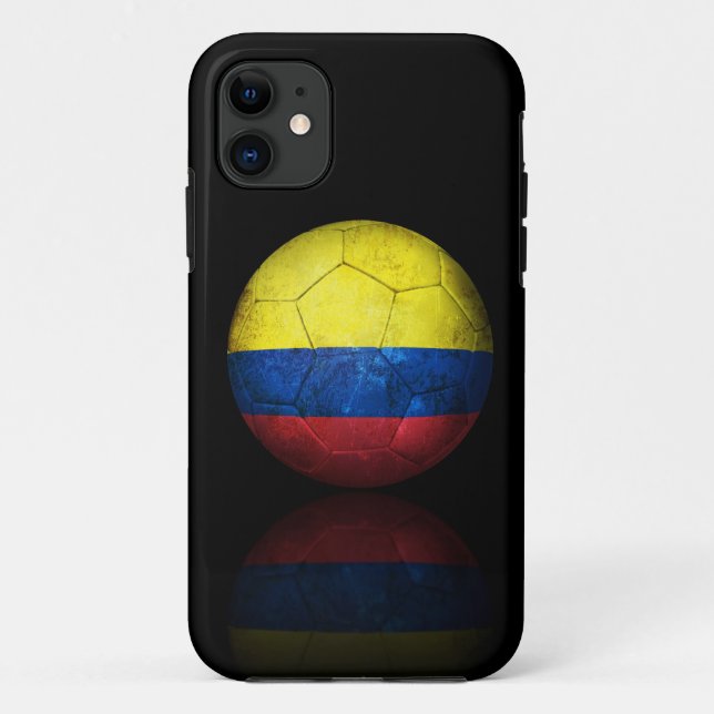 Worn Colombian Flag Football Soccer Ball Case-Mate iPhone Case (Back)