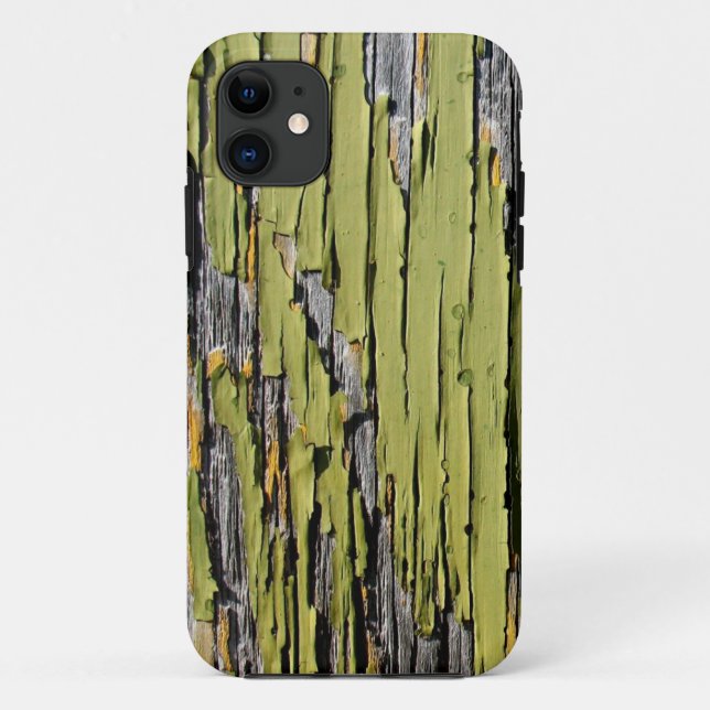 Worn Cracked and Weathered Green Barn Wood Case-Ma Case-Mate iPhone Case (Back)