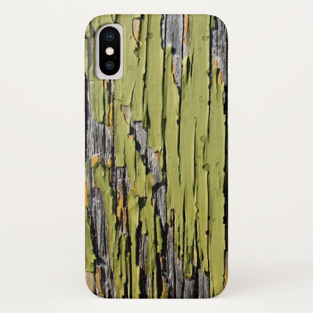 Worn Cracked and Weathered Green Barn Wood Case-Mate iPhone Case (Back)