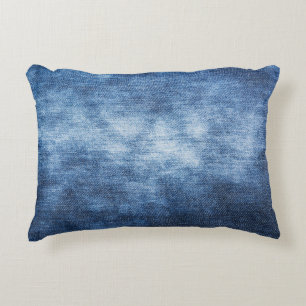 Worn denim fabric, textured background. accent pillow