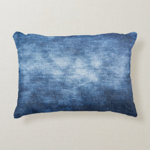 Worn denim fabric, textured background. accent pillow