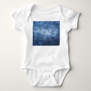Worn denim fabric, textured background. baby bodysuit