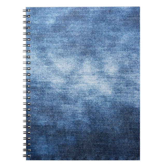Worn denim fabric, textured background. notebook (Front)