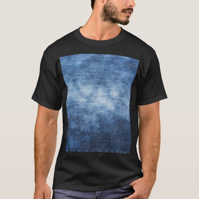 Worn denim fabric, textured background. T-Shirt (Front)