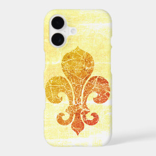Worn Fleur De Lis Golden iPhone 14 Case