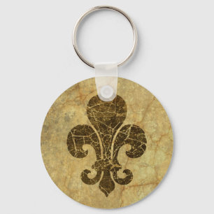 Worn Fleur De Lis Keychain