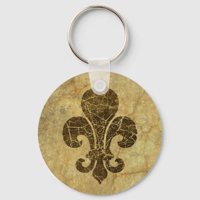 Worn Fleur De Lis Keychain (Front)