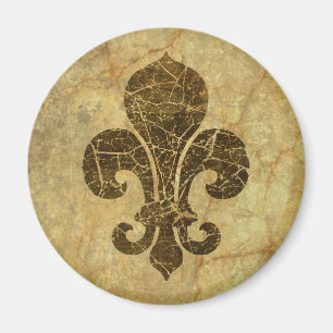 Worn Fleur De Lis Magnet