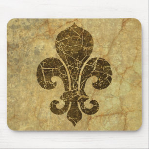 Worn Fleur De Lis Mouse Pad