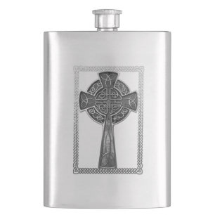 Worn Metal Cross Hip Flask