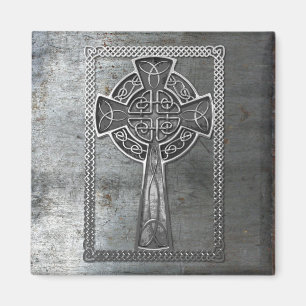 Worn Metal Cross Magnet