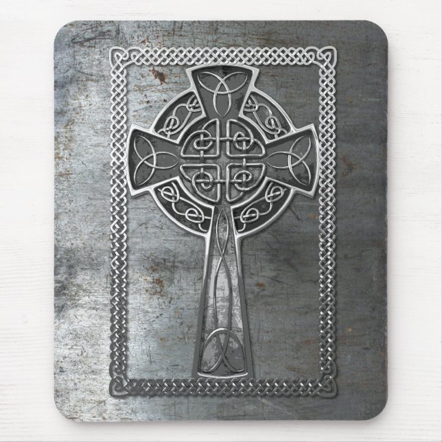 Worn Metal Cross Mouse Pad (Front)