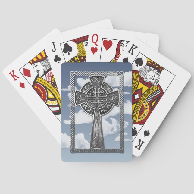 Worn Metal Cross Playing Cards (Back)