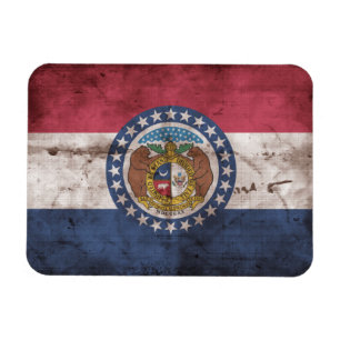 Worn Missouri Flag; Magnet
