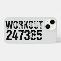 Worn out and scratched text Workout 247365 black