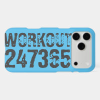 Worn out and scratched text Workout 247365 blue