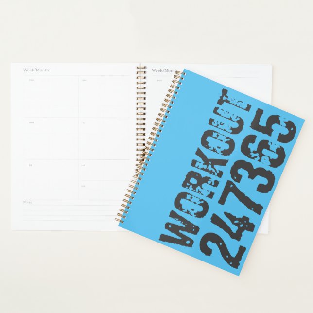 Worn out and scratched text Workout 247365 blue (Devant avec enveloppe)