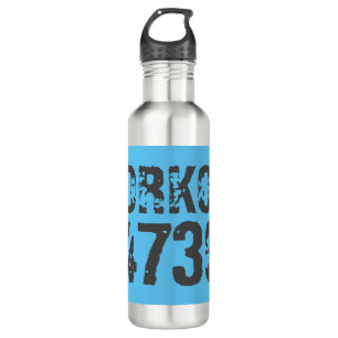 Worn out and scratched text Workout 247365 blue 710 Ml Water Bottle