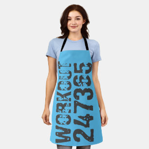 Worn out and scratched text Workout 247365 blue Apron