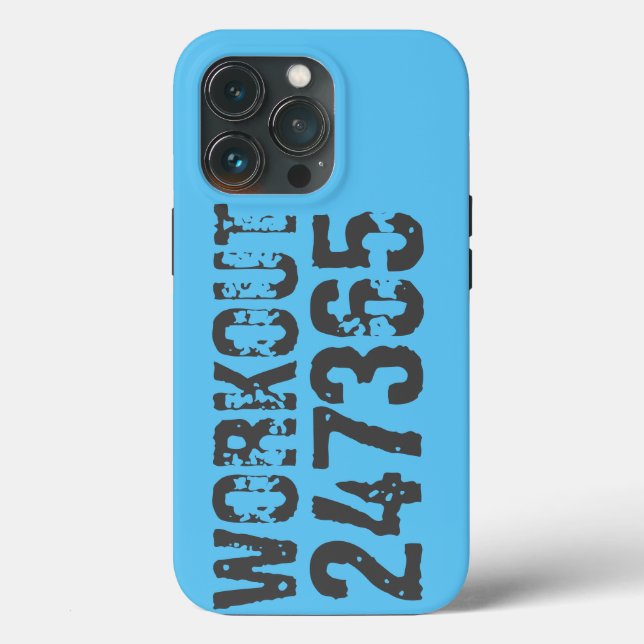 Worn out and scratched text Workout 247365 blue Case-Mate iPhone Case (Back)