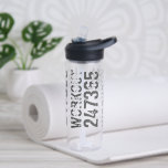 Worn out and scratched text Workout 247365 blue Water Bottle<br><div class="desc">Worn out and scratched text Workout 247365 in grey colour with blue background. Perfect for anyone who is lifting,  fitness,  training,  bodybuilding and going to the gym.</div>
