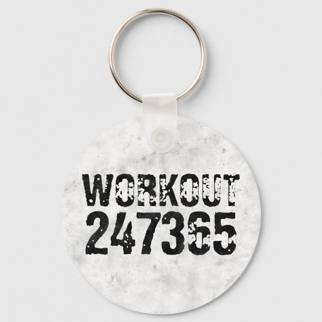 Worn out and scratched text Workout 247365 rustic Keychain (Front)