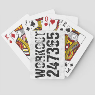 Worn out and scratched text Workout 247365 rustic Playing Cards