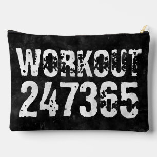 Worn out and scratched text Workout 247365 vintage Accessory Pouch