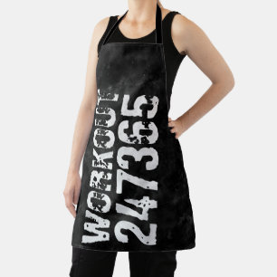 Worn out and scratched text Workout 247365 vintage Apron