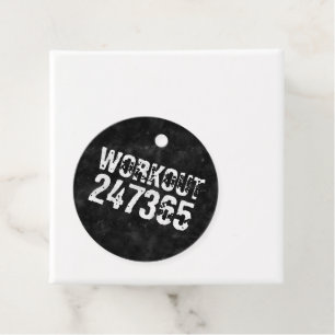 Worn out and scratched text Workout 247365 vintage Favour Tags