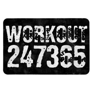 Worn out and scratched text Workout 247365 vintage Magnet