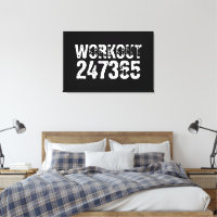 Worn out and scratched text Workout 247365 white