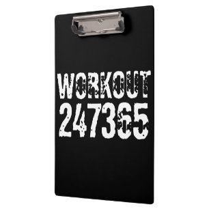 Worn out and scratched text Workout 247365 white Clipboard