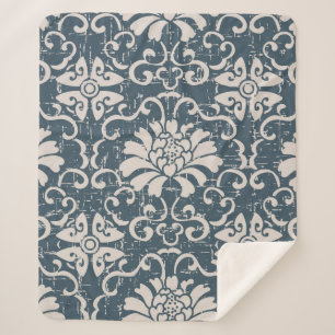 Worn out antique seamless background botanic spira sherpa blanket