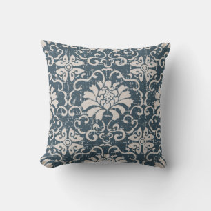 Worn out antique seamless background botanic spira throw pillow