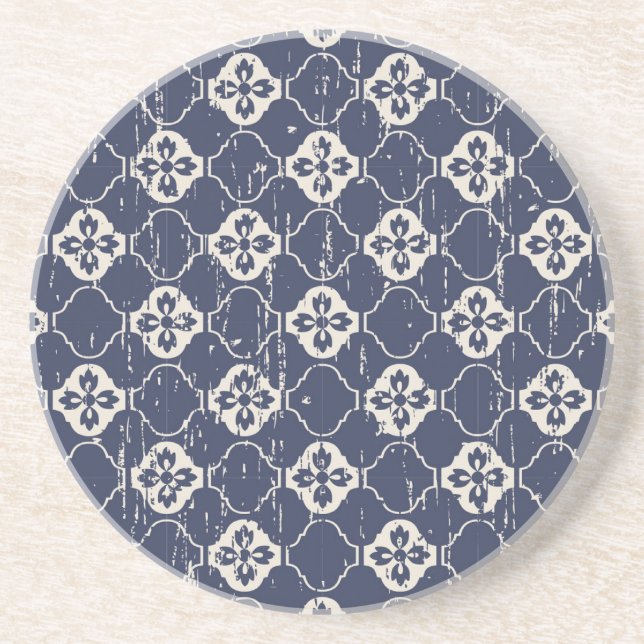 Worn Out Flowers: Vintage Seamless Coaster (Front)