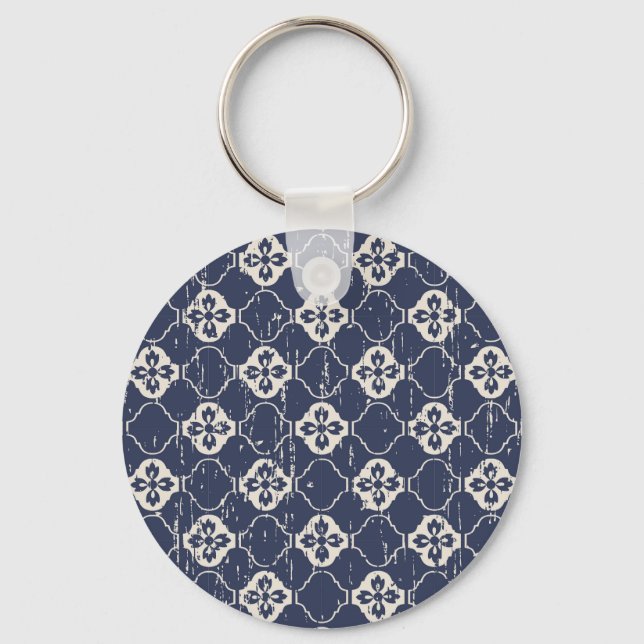 Worn Out Flowers: Vintage Seamless Keychain (Front)