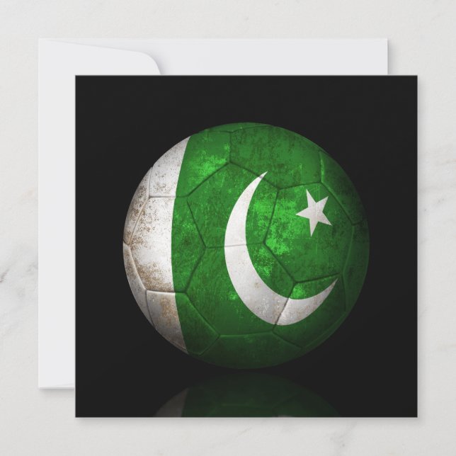 Worn Pakistani Flag Football Soccer Ball (Front)