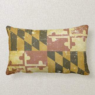 Worn Patriotic Maryland State Flag Lumbar Pillow