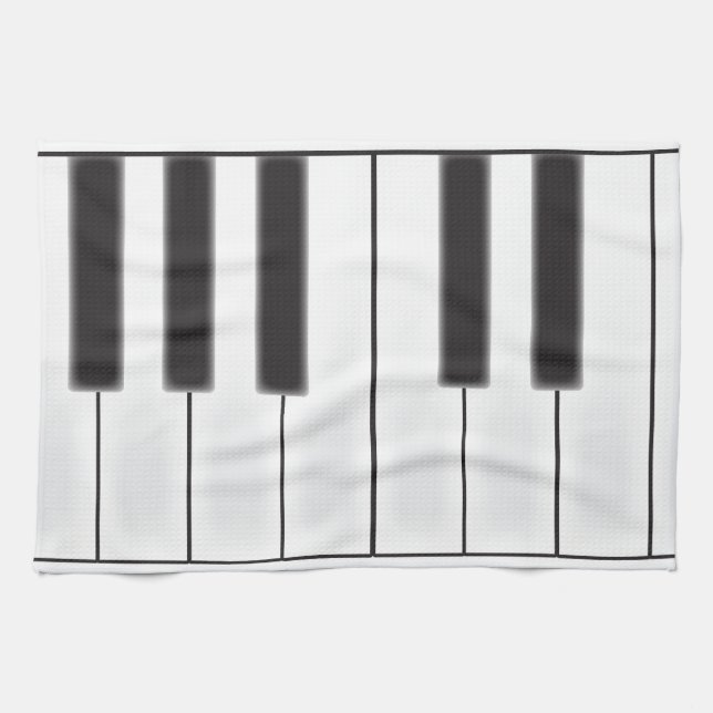 Worn Piano Keys Kitchen Towel (Horizontal)