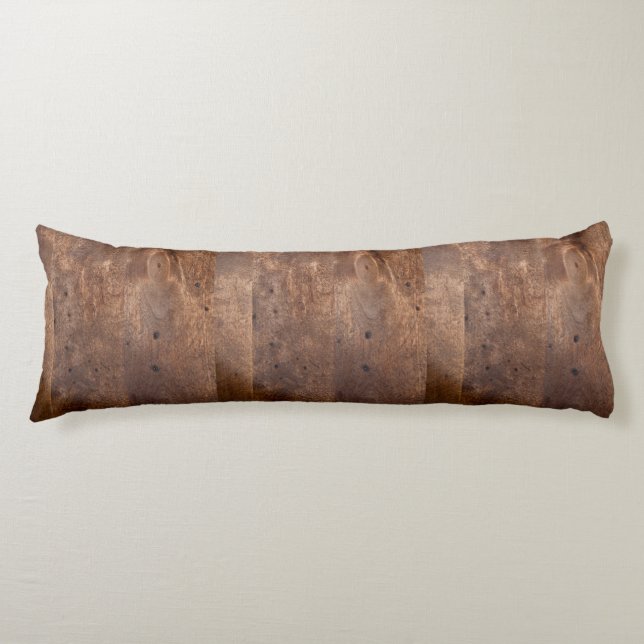 Worn pine board body pillow (Front)