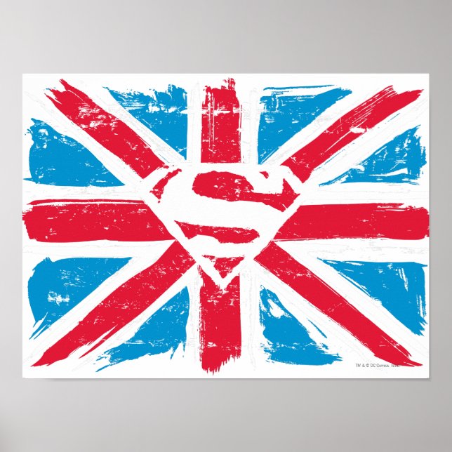 Worn S-Shield Over Flag Poster (Front)