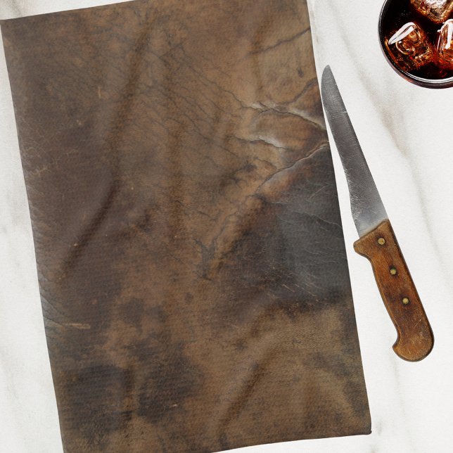 Worn Saddle Faux Leather Kitchen Towel (Creator Uploaded)