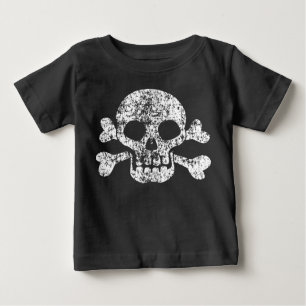 Worn Skull and Crossbones Baby T-Shirt
