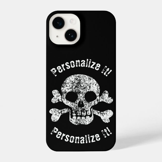 Worn Skull and Crossbones iPhone Case (Back)